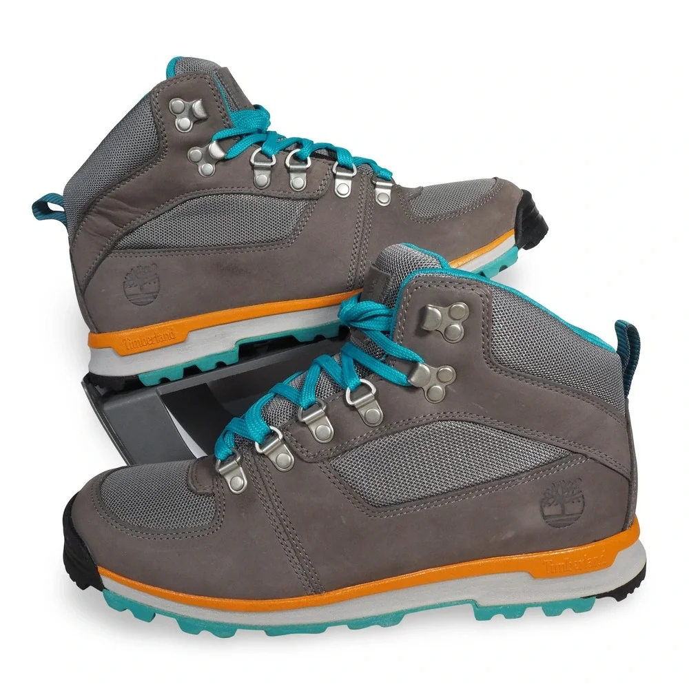 Timberland GT Scramble Mid Outdoor Hiking Boots Men's 8 Grey Teal 2222R‎